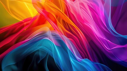 Abstract Multicolor Visualization, abstract background with colorful spectrum. Bright neon rays and glowing lines.