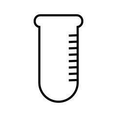 Science, test tube flat icon for mixing in line art, exact sciences, education.