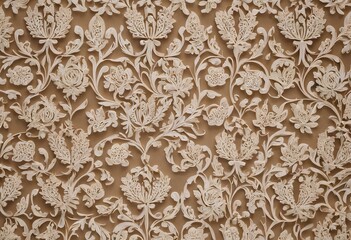 Timeless Elegance: 18th Century Vintage Floral Wallpaper Pattern Infused with Linoleum Texture, Evoking Nostalgia and Sophistication in Decorative Wall Paint"	