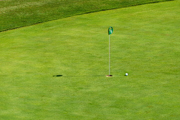 golf ball on the green golf ball on tee in a beautiful golf club - 790785467