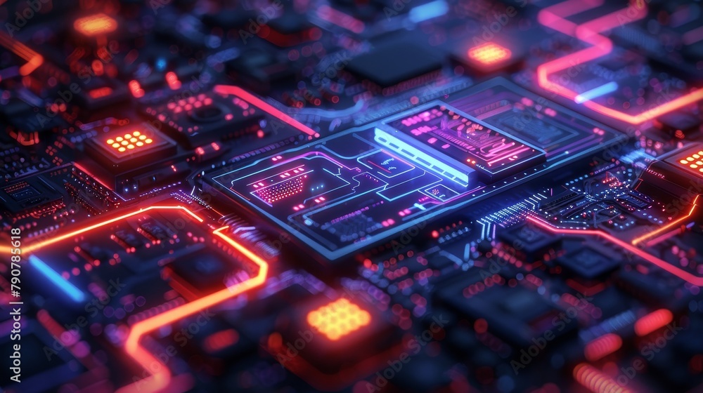 Leinwandbilder Coding and web development. Cross-platform website development. Isometric concept illustration for laptop, tablet, telephone screens.