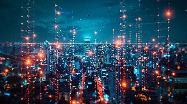 Digital network city image