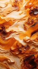 Mesmerizing dance of colors unfolds, where swirls of rich amber, golden honey, creamy beige fluidly intertwine, creating visual symphony.