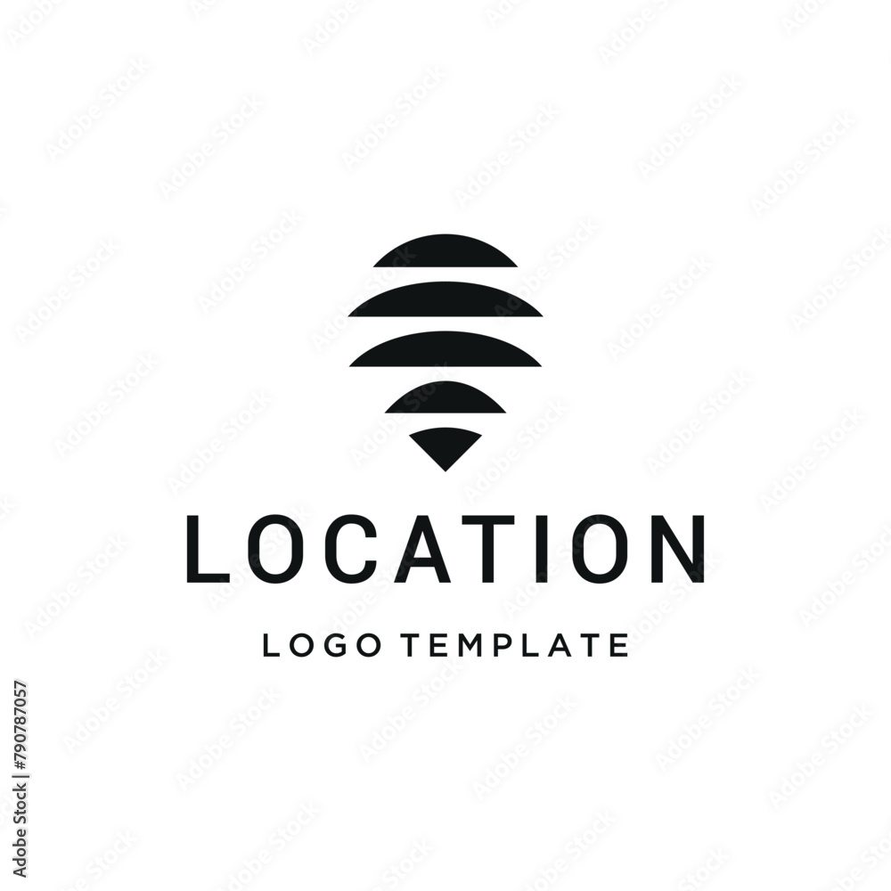 Poster pin place map location for address pointer apps logo design