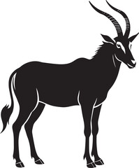 Vector image of a antelope on a white background. Side view.