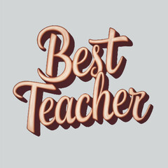 Free Vector Hand drawn best teacher t shirt text design white background, Generative Ai