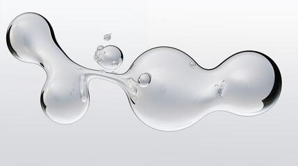 Minimalistic flow Liquid bubble, white plain background