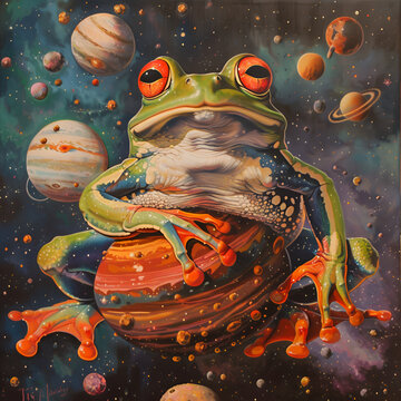 frog on a spase