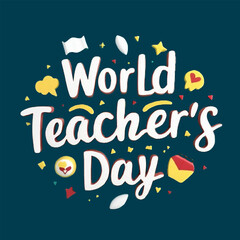 Free Vector World teacher's day T shirt design generative Ai