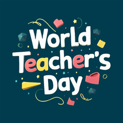 Free Vector World teacher's day T shirt design generative Ai