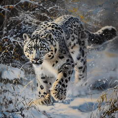 leopard in the snow