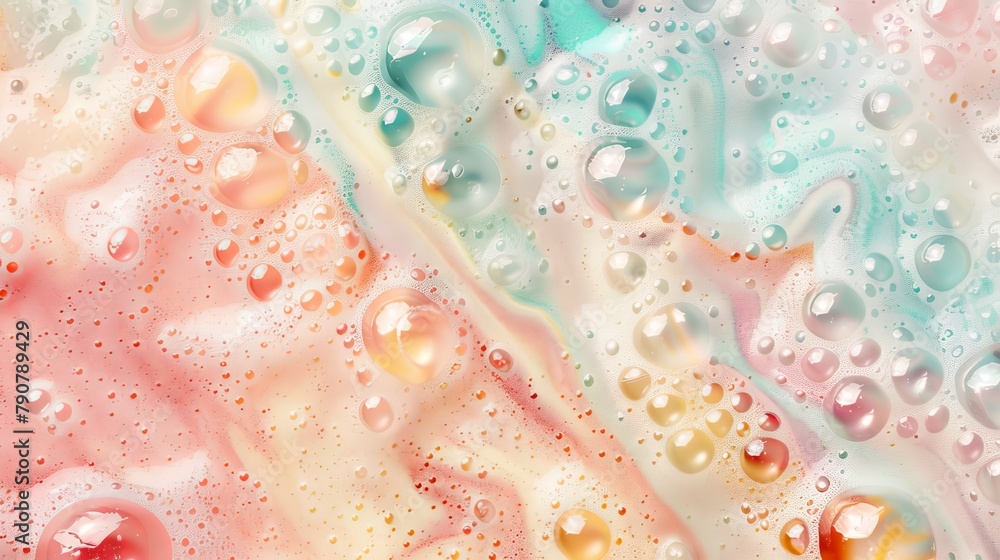 Aufkleber this is an abstract pastel marble background with foam bubbles. it is a summer beach background.