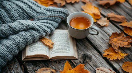 Cozy Autumn Reading Scene, generative ai