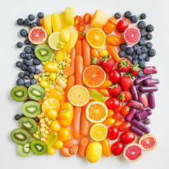All the colours of the vitamin rainbow