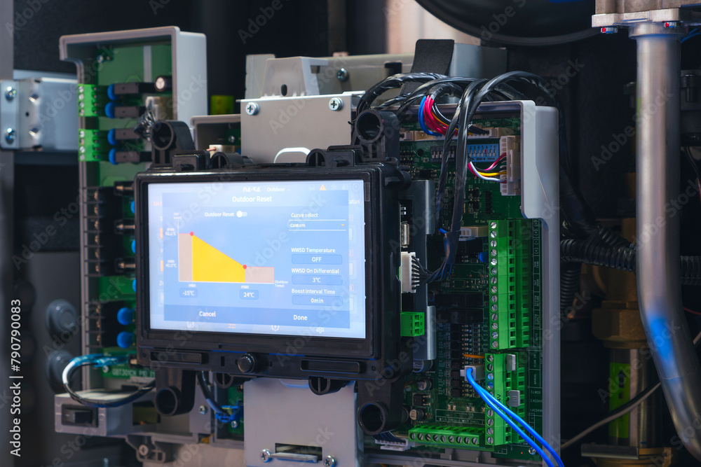 Poster a computer monitor displays a graph of a battery's charge level. the graph shows that the battery is