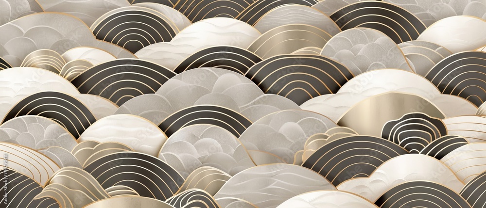 Poster this is a modern japanese pattern with an earth tone geometric background that can be used for texti