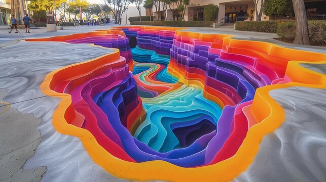 Vibrant Street Art Mirage, generative ai