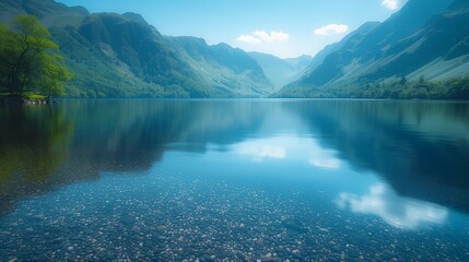 Tranquil Reflections of the Lake District, generative ai