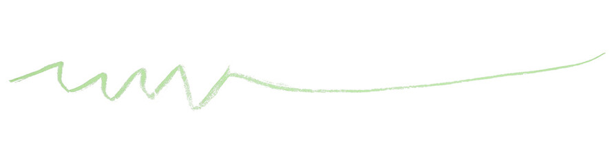 green pencil strokes isolated on transparent background