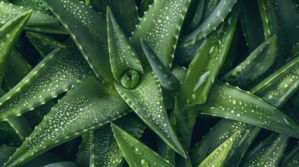Aloe vera bush from a bird's eye view.