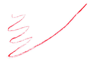 red pencil strokes isolated on transparent background