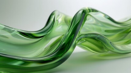 Abstract Green Glass Waves in Focus.