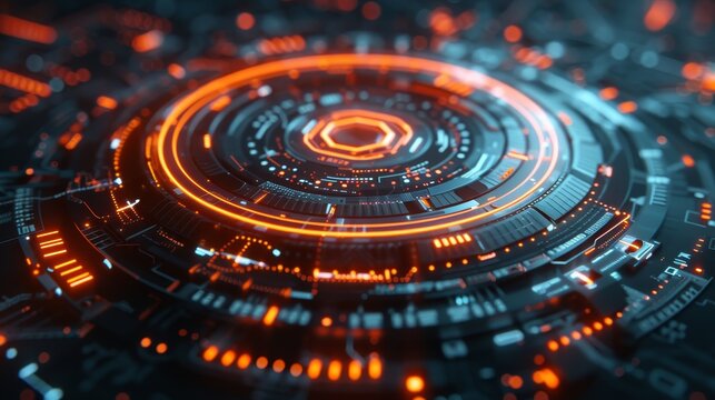 Cyber security digital lock interface, encryption visual