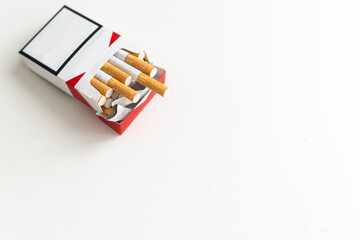 A close up image of a packet of cigarettes.Isolated