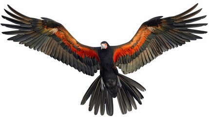 Fototapeta premium A large black and orange bird with a long tail