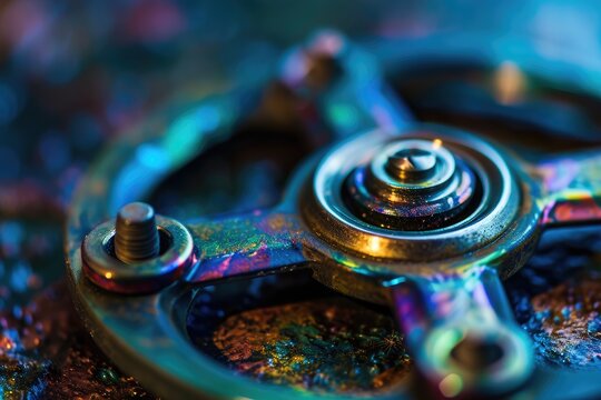 Close up of a spinning Fidget spinner, fidget spinner stress relieving toy, AI generated