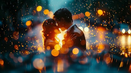 Obraz premium Glowing Streetlight Serenade, generative ai