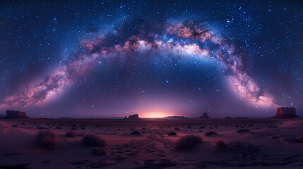 Starry Night Over Desert, generative ai - obrazy, fototapety, plakaty