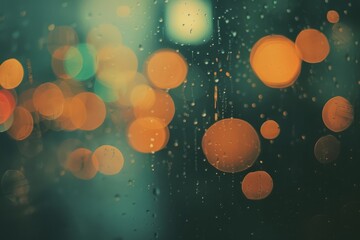 Sparse orange-yellow-green bokeh on a black background in a mysterious antique store.