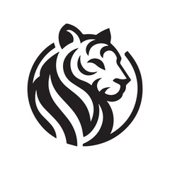 minimalist tiger logo on a white background	
