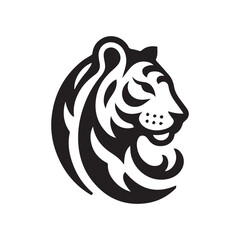 minimalist tiger logo on a white background	