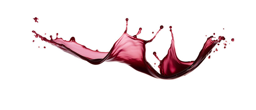 Dynamic Red Wine Splash on isolated