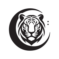minimalist tiger logo on a white background	