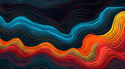 Obraz premium Digital technology colorful abstract wave curve poster web page PPT background