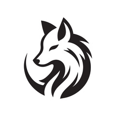 minimalist wolf logo on a white background	