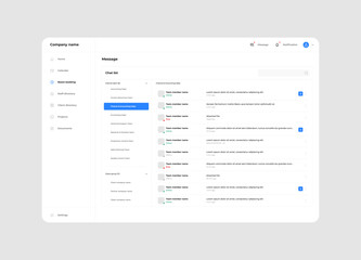 Company chatting message list UI design