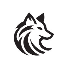 minimalist wolf logo on a white background	