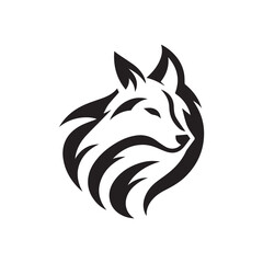 minimalist wolf logo on a white background	