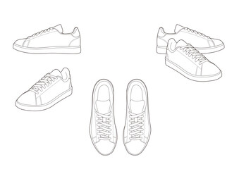 白いシンプルなスニーカー/メンズシューズ/靴