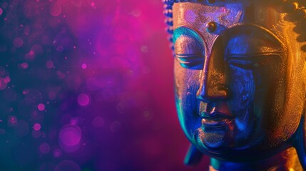 Close Up of Buddha Statue With Blurry Background