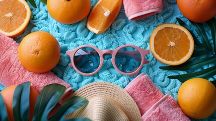 Playful Summer Must-Haves Composition, generative ai