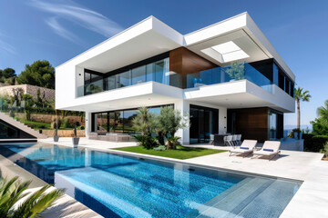Fototapeta na wymiar Modern luxury villa with swimming pool.