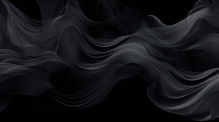 Abstract Black Silk Waves Background for Elegant Design