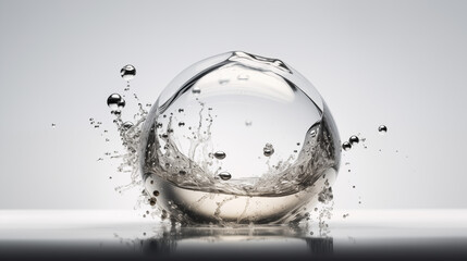 Minimalistic flow Liquid bubble, white plain background