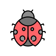 ladybug cartoon icon, isolated background