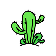 cactus plant cartoon icon, isolated background